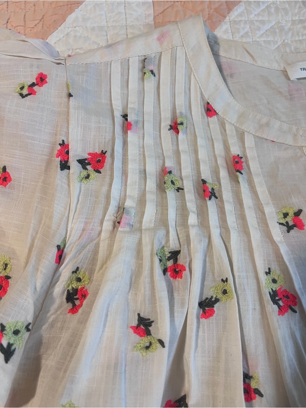 Floral Button Front Top with Flutter Sleeves - Picture 3 of 4